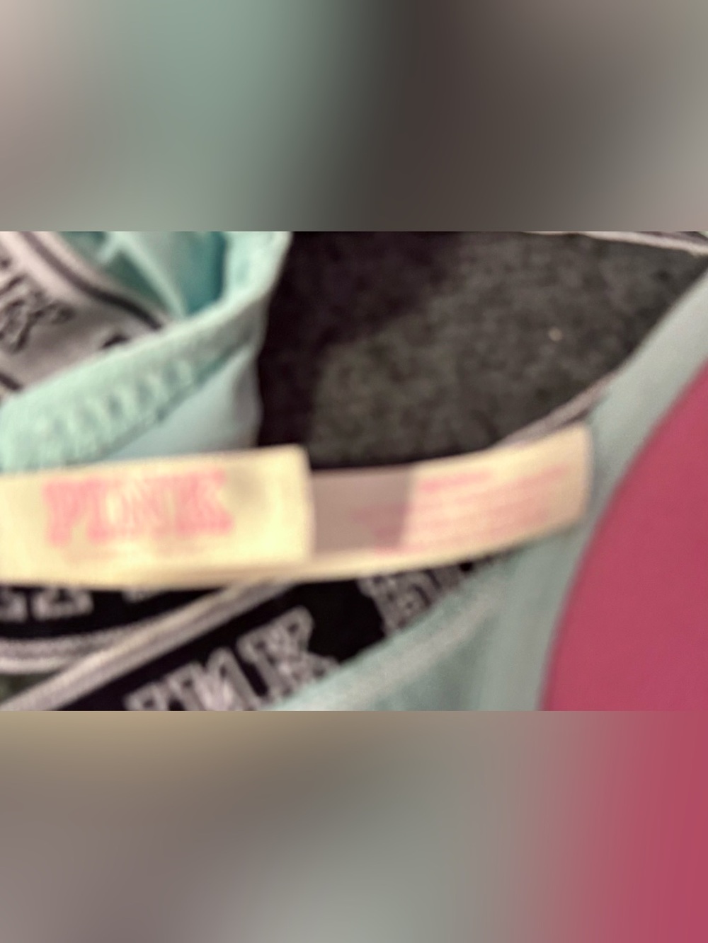 PINK Victoria's Secret Light Gray & Mint Padded T-Shirt Bras lot of 3 - Picture 3 of 4